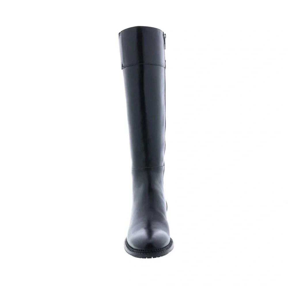 NEW Aquatalia Orsyn Calf Black Leather Zipper Knee High Boots Size 7